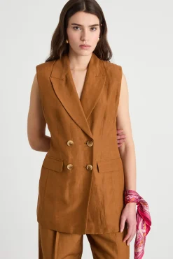 Gilet a doppiopetto - Marrone