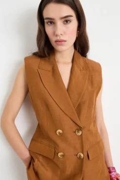 Gilet a doppiopetto - Marrone