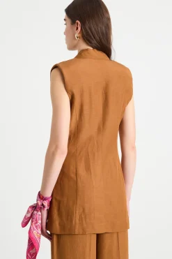 Gilet a doppiopetto - Marrone