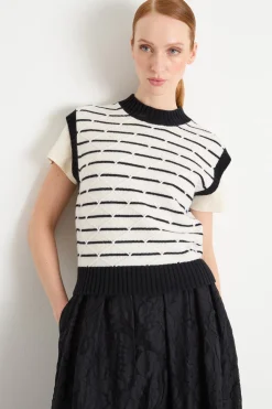 Gilet boxy - Bianco Nero