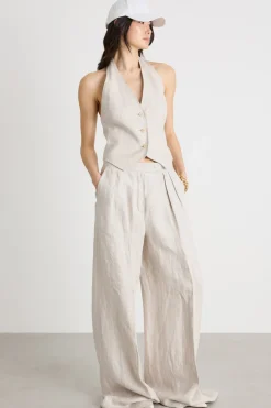 Gilet con schiena scoperta - Beige