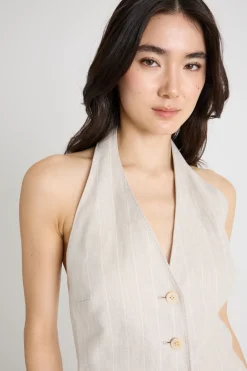 Gilet con schiena scoperta - Beige