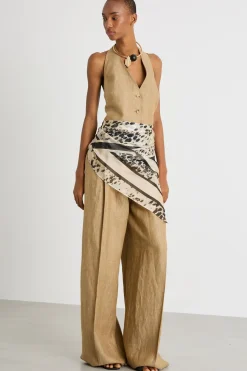 Gilet con schiena scoperta - Cammello