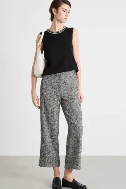 Gilet con scollo a contrasto - Nero
