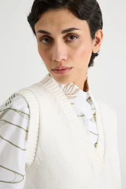 Gilet con scollo a V - Bianco