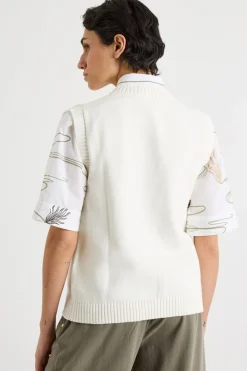 Gilet con scollo a V - Bianco