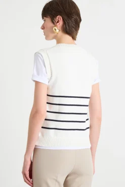 Gilet con scollo a V - Bianco Nero