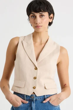 Gilet con tasche - Beige