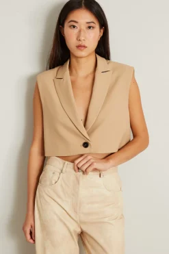 Gilet cropped - Beige