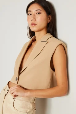 Gilet cropped - Beige