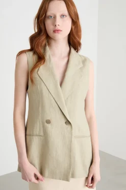 Gilet doppiopetto con apertura posteriore - Verde