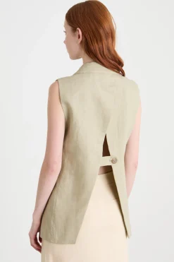 Gilet doppiopetto con apertura posteriore - Verde