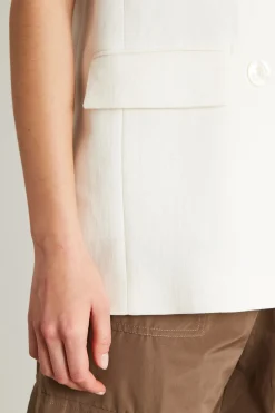 Gilet doppiopetto in lino - Latte