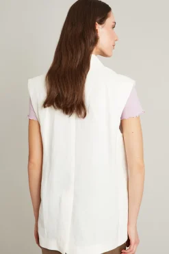 Gilet doppiopetto in lino - Latte
