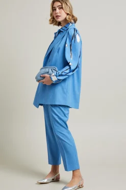 Gilet effetto stuoia - Azzurro