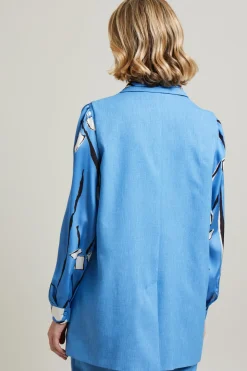 Gilet effetto stuoia - Azzurro