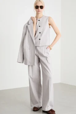 Gilet gessato - Grigio
