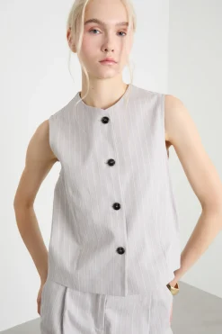 Gilet gessato - Grigio
