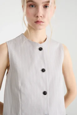 Gilet gessato - Grigio