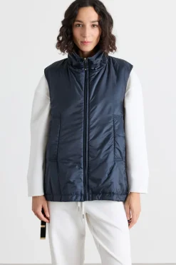 Gilet imbottito in tela antigoccia - Blu