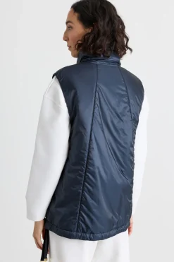 Gilet imbottito in tela antigoccia - Blu