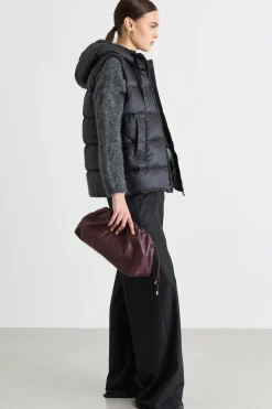 Gilet imbottito in tela tecnica - Nero