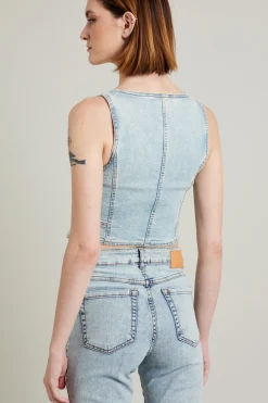Gilet in denim - Azzurro Chiaro