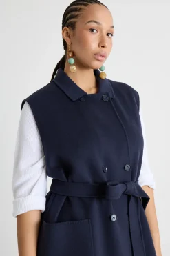 Gilet in double - Blu
