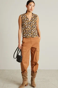 Gilet in drill di cotone - Arancione Nero