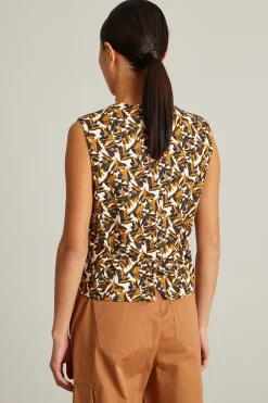 Gilet in drill di cotone - Arancione Nero