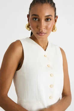 Gilet in jersey jacquard - Bianco