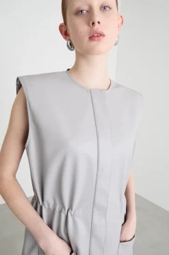 Gilet in jersey spalmato - Grigio