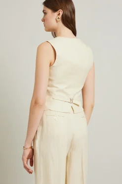 Gilet in lino - Beige Chiaro
