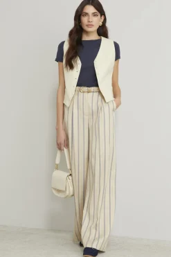 Gilet in lino - Beige Chiaro
