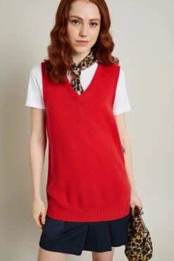 Gilet in misto cashmere - Rosso