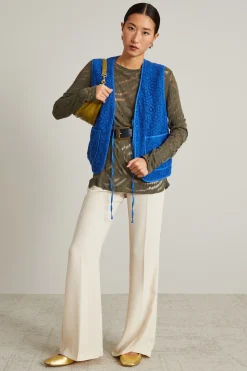 Gilet in pizzo macramè - Blu