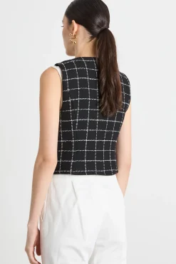 Gilet in stuoia stretch - Nero
