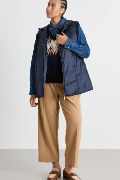 Gilet in tela cangiante antigoccia - Blu