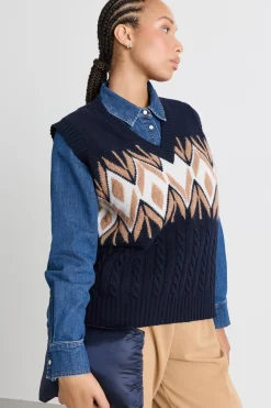 Gilet in tela cangiante antigoccia - Blu