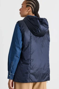 Gilet in tela cangiante antigoccia - Blu