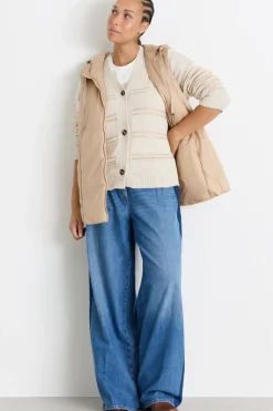 Gilet in tela cangiante antigoccia - Cammello