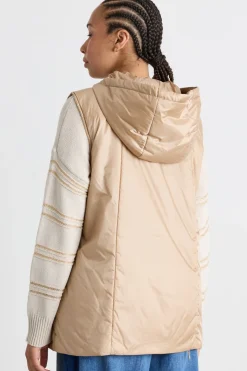 Gilet in tela cangiante antigoccia - Cammello
