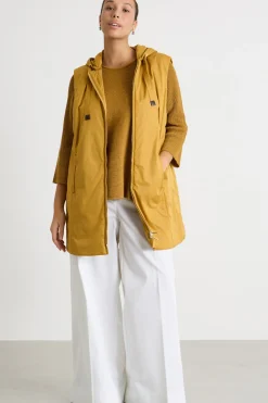 Gilet in tela tecnica antigoccia - Giallo