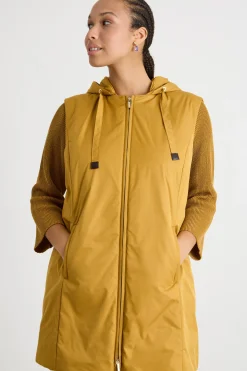Gilet in tela tecnica antigoccia - Giallo