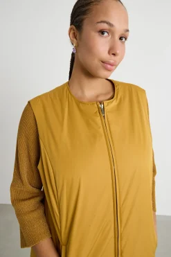 Gilet in tela tecnica antigoccia - Giallo