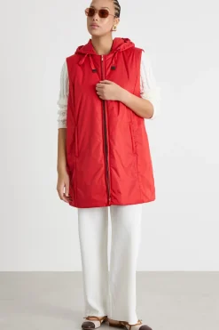 Gilet in tela tecnica antigoccia - Rosso