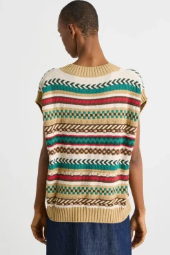 Gilet jacquard - Cammello