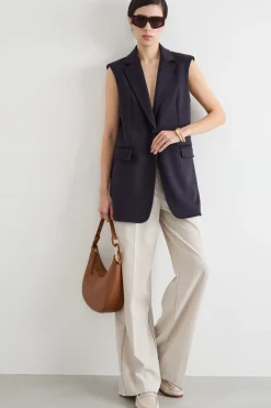 Gilet lungo destrutturato - Blu