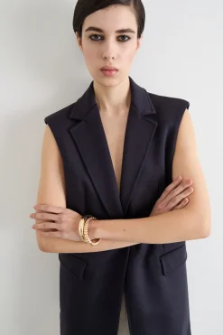 Gilet lungo destrutturato - Blu