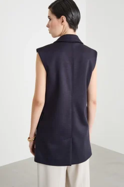 Gilet lungo destrutturato - Blu